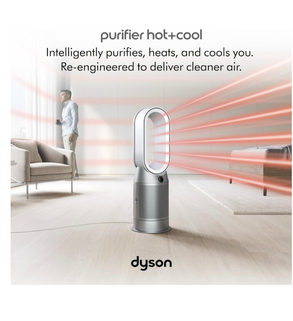 Dyson Purifier Hot+Cool™ HP07 Air Purifier, Heater, and Fan - White/Silver, Large